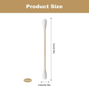Precio de Fábrica 500 Unidades de Hisopos de Algodón Absorbente con Palitos de Bambú de 7.5cm para Maquillaje y Limpieza de Oídos de Uso Diario - Product Image 3