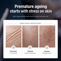 Masque hydratant et raffermissant pour le visage, marque privée, au peptide de cuivre bleu, double gel anti-collagène, pour tous types de peau