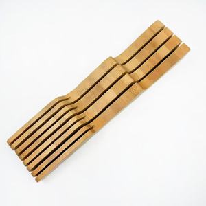 Porte-couteaux en bambou 43x10.2x5cm, support de rangement durable pour couteaux de cuisine, pour l'organisation des couteaux - Product Image 2