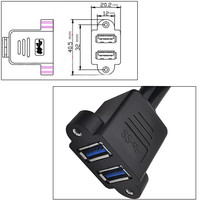 Cable USB 3.0 Dual A Macho a Dual A Hembra