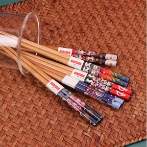 High-end Quality Japanese Style Printed Sushi Chop Sticks Reusable Bamboo Chopsticks