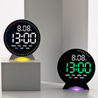 Reloj de Pared Eléctrico con Alarma Electrónica, Pantalla LED Grande con Temperatura, Material Plástico, Segundero Saltante