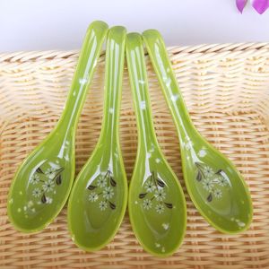 Green Melamine Spoon Imitation Porcelain Design For Restaurant Use - Product Image 2