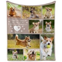 Manta Personalizada con Foto de Perro, Manta de Franela con Estampado de Cara de Mascota, para Amantes de los Perros, Regalo de Cumpleaños o Día del Padre