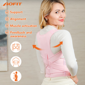 Ceinture Correctrice de Posture LOGO Ajustable et Respirante en Polyester et Nylon Doux pour le Soutien des Épaules Roulées et du Dos - Product Image 2