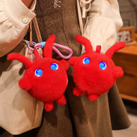 Breloque de sac à dos portable en peluche IA avec yeux lumineux, ornement de sac à main pour l'école, les voyages, les activités de plein air, cadeau fantaisie