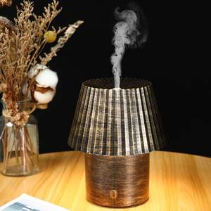 Wooden Desk <b>Lamp</b> Aroma Diffuser 160ml USB Powered Led Light Essential <b>Oil</b> Humidifier For Home Office Bedroom - Product Image 5