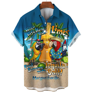 Nuova Camicia Hawaiana da Uomo 2024, Traspirante con Stampa Floreale e <span class=keywords><strong>Erba</strong></span> in 3D, Vestibilità Comoda - Product Image 6