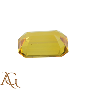Saphir jaune naturel, taille octogonale émeraude rectangulaire, facetté, pierre précieuse non montée pour bijoux, certifié. - Product Image 3
