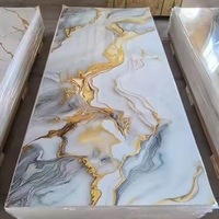 Panneau mural en PVC imperméable et ignifuge, imitation marbre, pour fond de télévision, feuille de marbre pour la décoration intérieure de la maison, de l'hôtel, de la villa