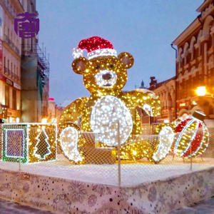 Mignon ours de Noël 3D, sculpture lumineuse LED d'extérieur pour Noël, à vendre - Product Image 5