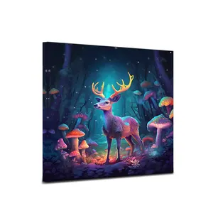 Große Kunst-Sets Dream Deer Leinwand Poster drucken Wand kunst Bild für Wohnzimmer Schlafzimmer Dekoration