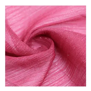 Tissu 100% Polyester à imprimés, mousseline de soie, polycouleur argent, or et métallique, étoffe en mousseline de soie brillante et scintillante