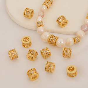 Pendenti a cuore cavo in oro placcato oro 18K stile classico europeo ciondoli zircone perlina di trasporto - Product Image 3