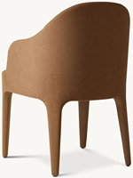 Fauteuil de salle à manger rembourré, chaise de salle à manger en tissu courbé intégré avec pieds coniques, chaise d'appoint moderne pour la maison et l'usage commercial