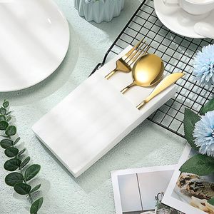 Biểu Tượng Tùy Chỉnh Dao Kéo Túi Khăn Ăn Giấy Khăn Tay Airlaid Khăn Giấy Giáng Sinh Đám Cưới Linen Cảm Thấy Khăn Giấy Của Khách Khăn - Product Image 3