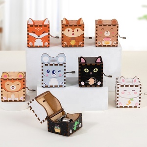 Children Handmade DIY Wooden Music Box Kids Educational Toys Decoration <strong>Mini</strong> Wood <strong>Hand</strong> Crank Musical Gifts for Boys Girls - Product Image 2