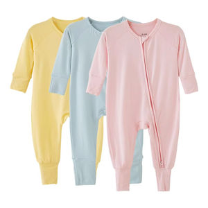 Infant Sleepsuit Bamboo Fiber Toddler Onesie Baby <strong>Kids</strong> Onesie Pajamas <strong>Bodysuit</strong> Sleeping Suit Magnetic Pajamas - Product Image 4