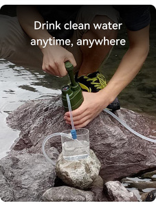 DELANHUWI Filtro de Agua Portátil con Bomba Manual para Camping, Senderismo, Supervivencia, Emergencia, Suministro de Agua - Product Image 4