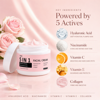 Crème visage 5 en 1 TWG RTS en gros, 85g, hydratation intense, éclaircissement du teint, atténuation des taches brunes, anti-rides, crème blanchissante pour le visage