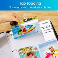Album photo personnalisé à 3 anneaux, 4x6 pouces, feuille de protection pour cartes, 3 pochettes pour classeurs photo