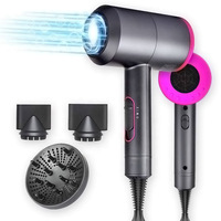 Secador de Pelo Profesional Silencioso de 2000W con Motor AC, Iones Negativos, 3 Velocidades, Voltaje Universal, Sin Aspas, con Difusor