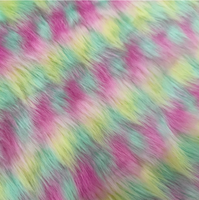 Tissu en peluche jacquard 4 couleurs, style Shanghai, à poils longs, ignifuge, tricoté, 3 cm, pour vêtements, jouets, artisanat et sacs