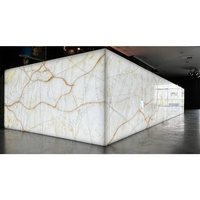 Tabourets de meubles de bar en pierre translucide LED pour comptoir de restaurant sushi en pierre naturelle onyx