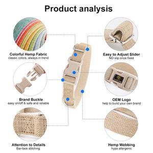 Umwelt freundliche Bio-Hunde halsbänder aus Hanf mit Schnell verschluss aus Kunststoff für große mittelgroße kleine Hunde 10 Farben auf Lager - Product Image 4