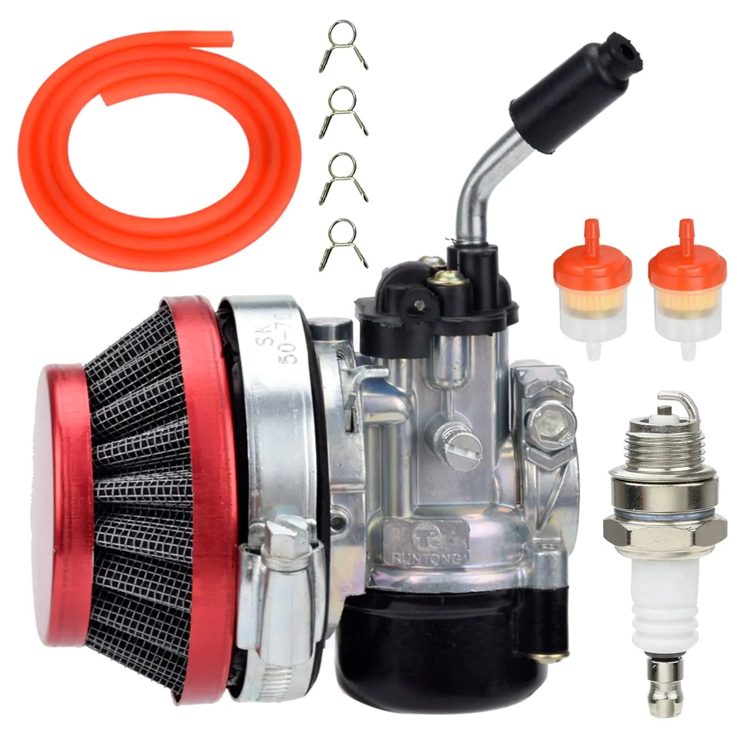 Hiaors 2 Takt Race Carburateur Carb Luchtfilter Kit Voor Gas Motor Gemotoriseerde Moto Fiets Scooter Bromfiets Crossmotor