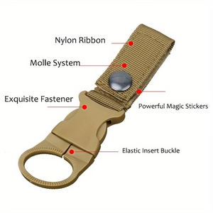 Support de bouteille d'eau pour la randonnée, en sangle tactique en nylon avec boucle à dégagement rapide en plastique, clip de fixation pour sac, accessoire - Product Image 2