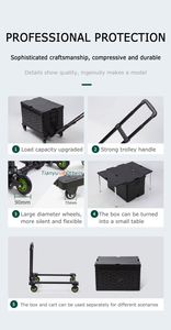 Tianyu T750L Carro de compras Mango de supermercado plegable portátil Tela de plástico plegable Material PP Alta calidad 4 ruedas 90mm - Product Image 3