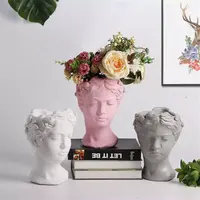 Винтажная Европейская художественная ваза, цветочный горшок с цементной головкой, статуя Венеры греческой богини, минималистичные вазы, домашний декор, плантатор