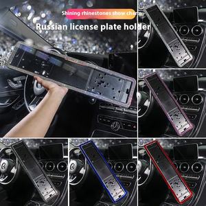 Bricolage Bling Cristal Strass Diamant Métal Acier Inoxydable Cadre Universel Européen De <span class=keywords><strong>Plaque</strong></span> <span class=keywords><strong>D</strong></span>'<span class=keywords><strong>immatriculation</strong></span> De Voiture PVC Personnalisé pour Auto Voiture - Product Image 2