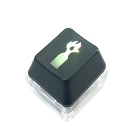 Mini porte-clés pendentif carré translucide en plastique PC à compartiment unique, avec bouton anti-stress lumineux et cordon
