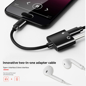 Adaptador de conector 2 en 1 de 3,5mm, tipo <span class=keywords><strong>C</strong></span>, convertidor de Audio para auriculares AUX, para teléfonos móviles, Cable divisor de WiFi óptico para el cable, 2 en 1 - Product Image 4
