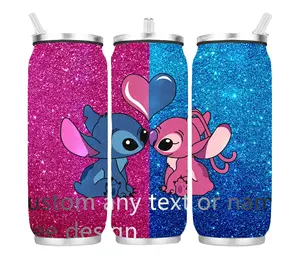 Cartoon Stitch Soda Cola Kan Roestvrij Staal Tumbler Vacuüm Geïsoleerde Fles Gratis Aangepaste Ontwerp Zinvol Cadeau Cup Voor Kinderen