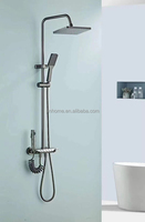 Colonne de douche moderne en aluminium, sans rouille, 4 fonctions, gris canon, effet pluie, touches de piano, prix de gros d'usine