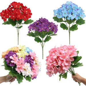 Fleurs d'hortensia artificielles en caoutchouc souple, réalistes, pour mariage et décoration intérieure, bouquets multicolores imprimés en 3D, teints à la main - Product Image 1