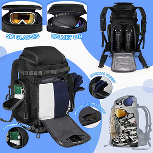 Sac à dos de <span class=keywords><strong>ski</strong></span> et de snowboard de loisirs grand format, imperméable, personnalisé OEM/ODM, équipement de <span class=keywords><strong>ski</strong></span>, bottes, <span class=keywords><strong>casque</strong></span>, lunettes, gants, veste, accessoires - Product Image 4