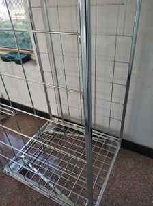 <span class=keywords><strong>Cage</strong></span> pliante à usage moyen de rouleau de stockage d'entrepôt de grillage en métal de supermarché