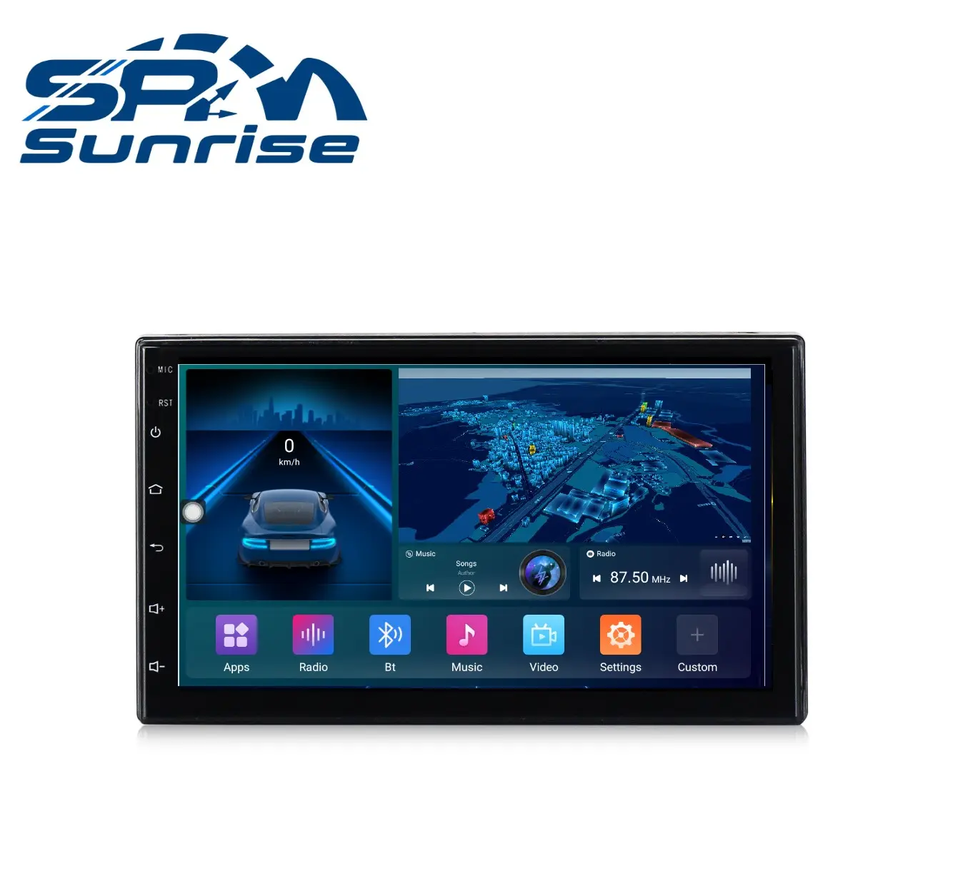 Sunrise Universal 10 inch Android car dvd player monitor navigation navigator stereo radio full functions with private model