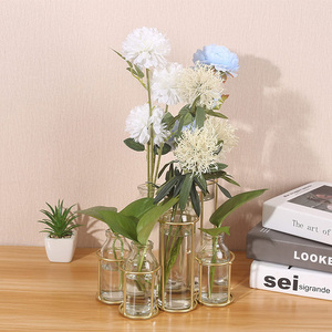 Flower Vases With 3/6 Bottles Metal <b>Stand</b> Racks Hydroponic Set Propagation Station Plant Display Holder for Home Decor - Product Image 3