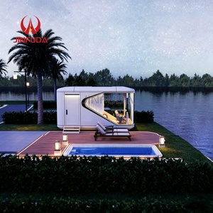 Cabaña Prefabricada de Acero Personalizable, Estilo Cápsula Espacial Moderna, <span class=keywords><strong>con</strong></span> Sala de Estar y Cocina para Campamentos - Product Image 1