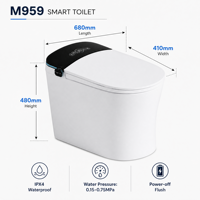WC intelligent de luxe monobloc avec bidet automatique, siège de toilette électronique moderne, contrôle par application, forme allongée, siphon en S