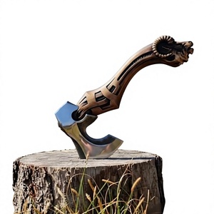 Hacha Táctica Tomahawk de Acero Inoxidable Hecha a Mano con Mango de Madera, Precio al por Mayor, para Camping y Uso Industrial - Product Image 3