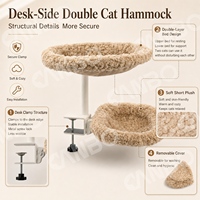Casas para Gatos de 2 Pisos CanboPet, Camas Suaves y Cálidas para Gatos, Cama de Escritorio para el Invierno