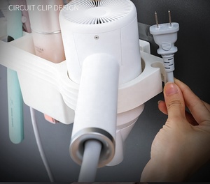 Caja de almacenamiento <span class=keywords><strong>para</strong></span> athroom, soporte <span class=keywords><strong>para</strong></span> secador de pelo manos libres con rizador <span class=keywords><strong>para</strong></span> baño y hogar, gran oferta - Product Image 4