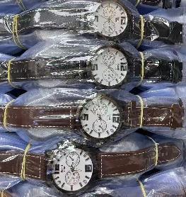 AUNEFBLN NICSSFION Orologio meccanico da uomo con quadrante rotondo da 38 mm, cinturino in pelle, display analogico con data, cassa in acciaio inossidabile - Product Image 3