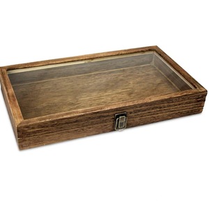 Wooden Jewelry <b>Box</b> With <b>Glass</b> Lid Rectangle Desktop Storage For Bracelets Rings Earrings Necklaces Big Capacity - Product Image 2